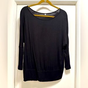 Black Cotton Shirt 3/4 sleeves Size M